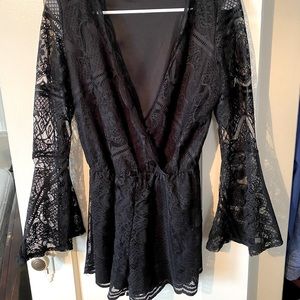 Long sleeve black romper
